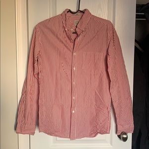 Jcrew men striped red slim fit shirt size small